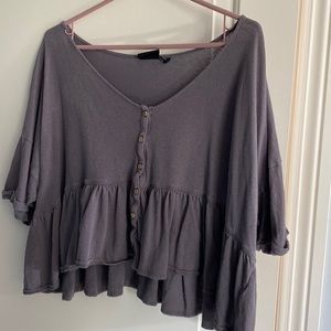 Urban Outfitters Gray Flowy Top